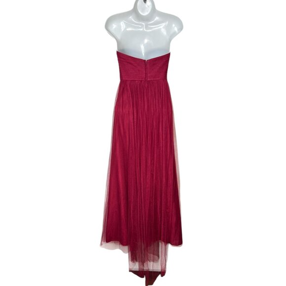 Jenny Yoo Collection Annabelle Dress Tulle Convertible Bridesmaid Red Crimson 8 - Picture 12 of 15